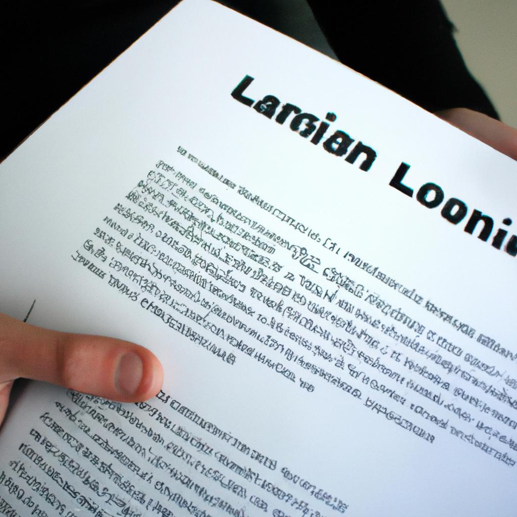Person holding a loan document